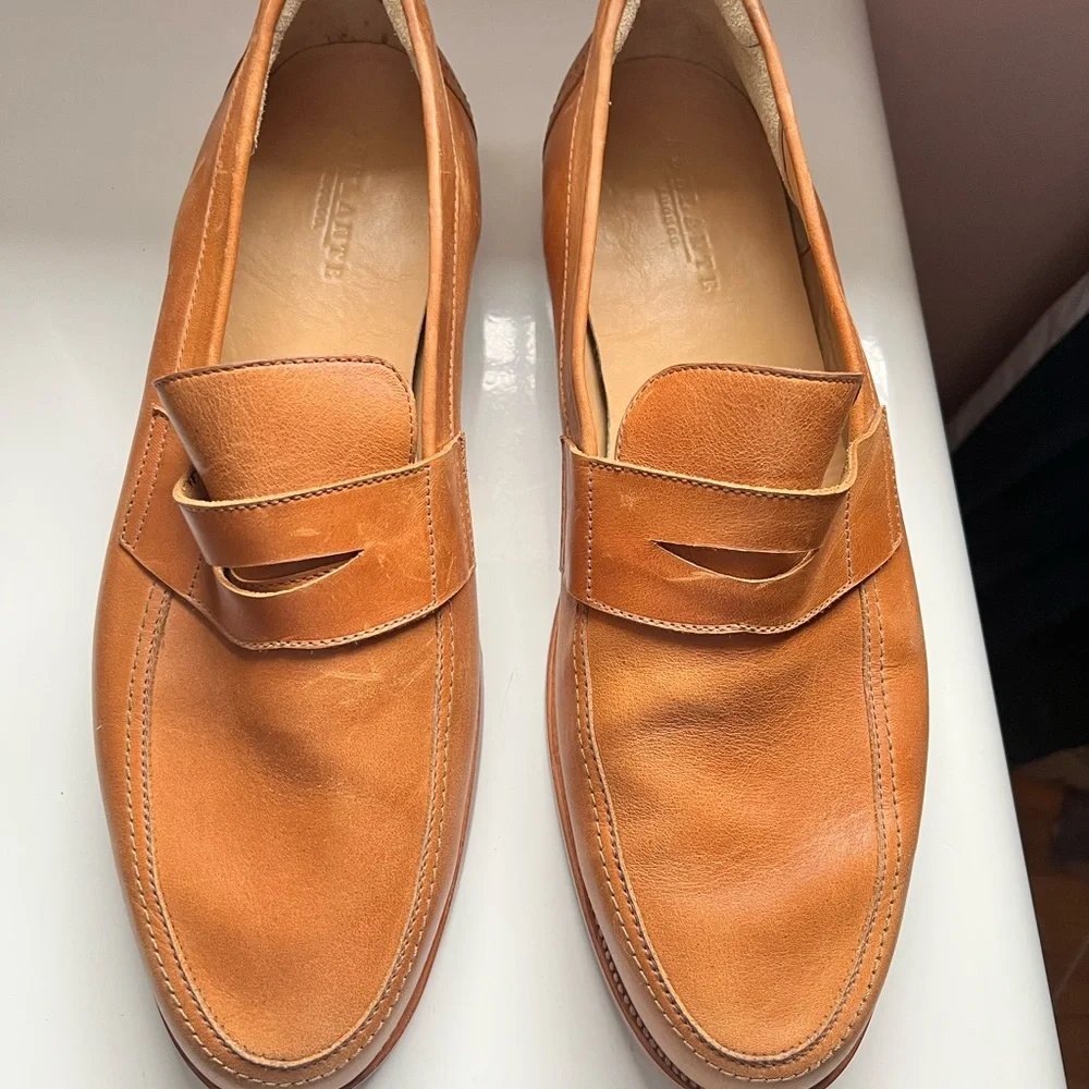 Adelante Luca Chestnut Tan‎ Leather Penny Loafers Size 16D